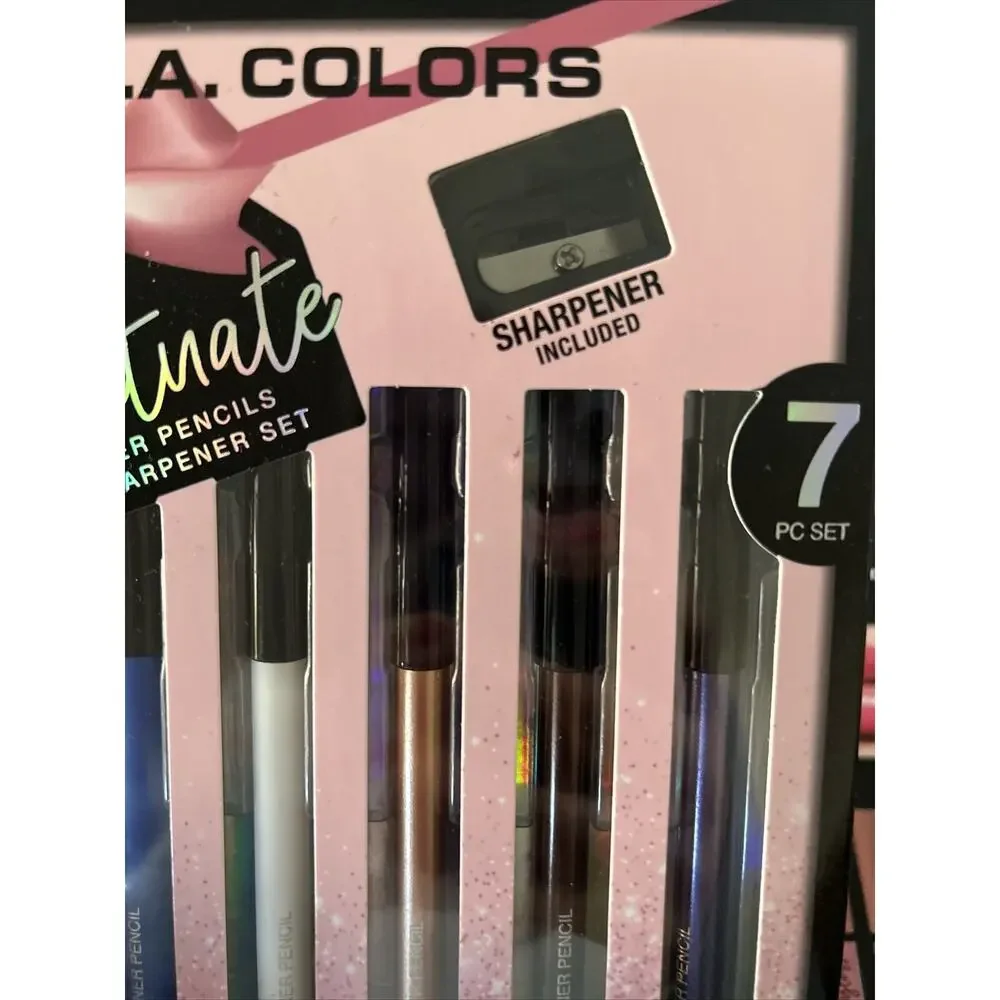 (2) LA Colors Makeup Cosmetics (1) Lip Gloss Set 5 Pc 0.07 fl oz & (1) Eyeliners